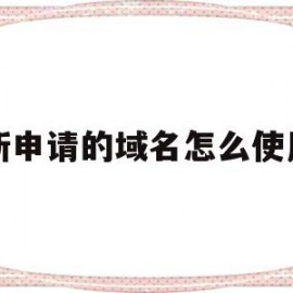 新申请的域名怎么使用(新注册域名60天内可以转出吗)