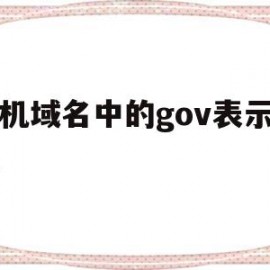 主机域名中的gov表示的是(域名中的主机名是什么意思)