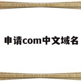 申请com中文域名(中文域名骗局为啥没人管)