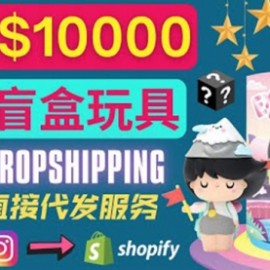 Dropshipping+ Shopify推广玩具盲盒赚钱：每单利润率30%, 月赚1万美元以上