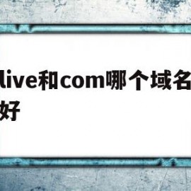 live和com哪个域名好的简单介绍