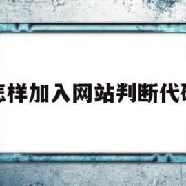 怎样加入网站判断代码(怎样加入网站判断代码呢)