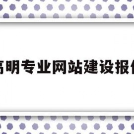 高明专业网站建设报价(高明区招标公布)