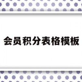 会员积分表格模板(会员积分记录表格样式)