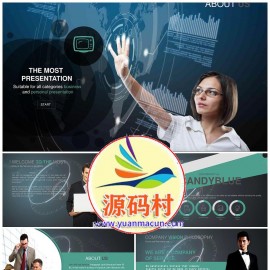 绿色商务欧美风工作总结报告商务计划书PPT模板下载