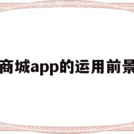 商城app的运用前景(商城app开发是这样的)