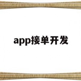 app接单开发(app开发兼职平台)