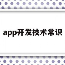 app开发技术常识(开发app需要哪些技术)