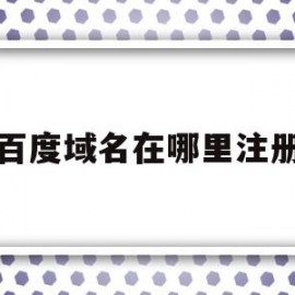 百度域名在哪里注册(百度域名在哪里注册时间)