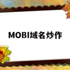 MOBI域名炒作(mobi域名百度不收录)
