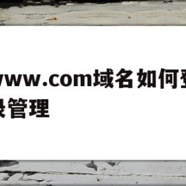 www.com域名如何登录管理的简单介绍