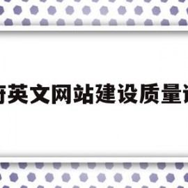 政府英文网站建设质量调查的简单介绍