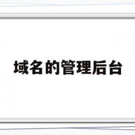 域名的管理后台(域名的管理权限在哪里)