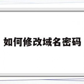如何修改域名密码(如何修改域名密码错误)