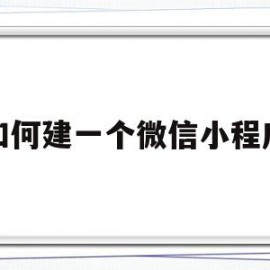 如何建一个微信小程序(怎么创一个微信小程序)