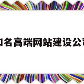 知名高端网站建设公司(中高端网站建设公司)