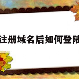 注册域名后如何登陆(注册域名后如何登陆网站)