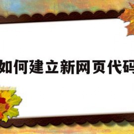 如何建立新网页代码(怎么写一个网页的代码)