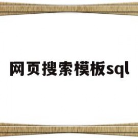 网页搜索模板sql(网页搜索模板文件不存在)