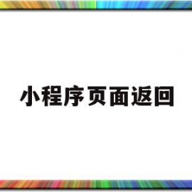 小程序页面返回(小程序页面返回怎么弄)