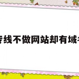 关于专线不做网站却有域名的信息