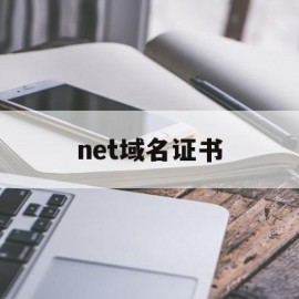 net域名证书(网络域名证书)