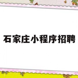 石家庄小程序招聘(石家庄小程序招聘平台)