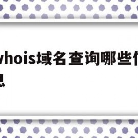 whois域名查询哪些信息(ⅰp或域名查询)