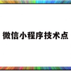 微信小程序技术点(微信小程序技术点总结)