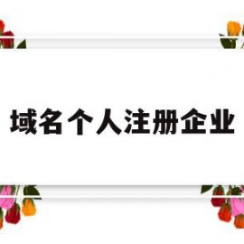 域名个人注册企业(个人如何注册企业域名)