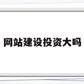 网站建设投资大吗的简单介绍