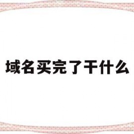 域名买完了干什么(域名买完后如何使用)