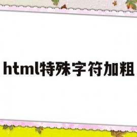 html特殊字符加粗(html中加粗字体)