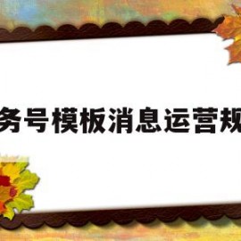 服务号模板消息运营规范(服务号模板消息运营规范怎么写)