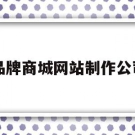 品牌商城网站制作公司(品牌型网站制作)