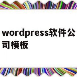 wordpress软件公司模板(wordpress模板制作视频教程)