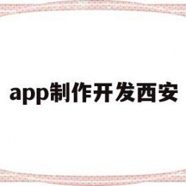 app制作开发西安(西安制作app的公司)