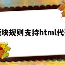 版块规则支持html代码(版块编辑)