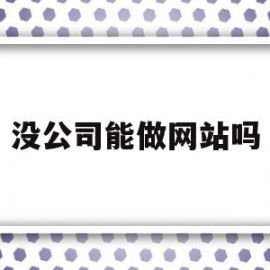 没公司能做网站吗(没公司可以做生意吗)