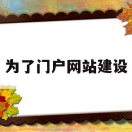 为了门户网站建设(建立门户网站的意义)