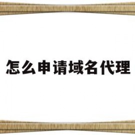 怎么申请域名代理(公司申请域名怎么申请)