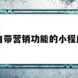 自带营销功能的小程序(营销推广小程序)