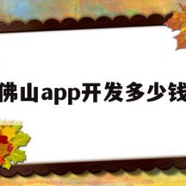 佛山app开发多少钱(佛山app开发多少钱一个)