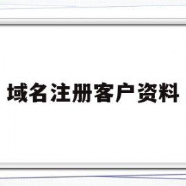 域名注册客户资料(域名注册客户资料有哪些)