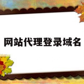 关于网站代理登录域名的信息