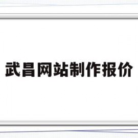 武昌网站制作报价(武汉网站建设方案报价)