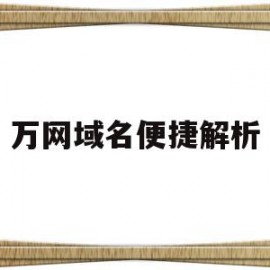 万网域名便捷解析(万网域名解析多久生效)