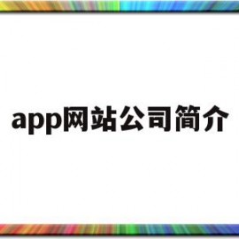 app网站公司简介(app网站公司简介怎么写)