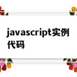 javascript实例代码的简单介绍
