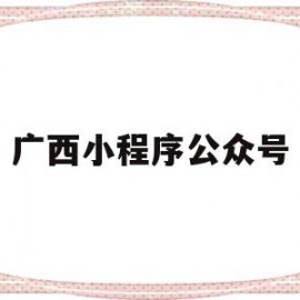 广西小程序公众号(广西小程序公众号有哪些)